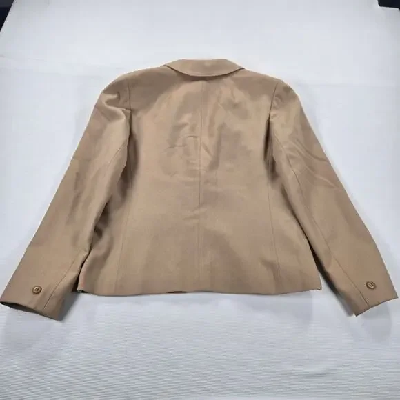 Vintage Pendleton 100% Virgin‎ Wool Tan Suit Jacket Blazer Women's Size 14 - Picture 5 of 5